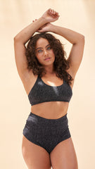 High Waist Shorts - Basic Scrunch Shorts Crystal Black